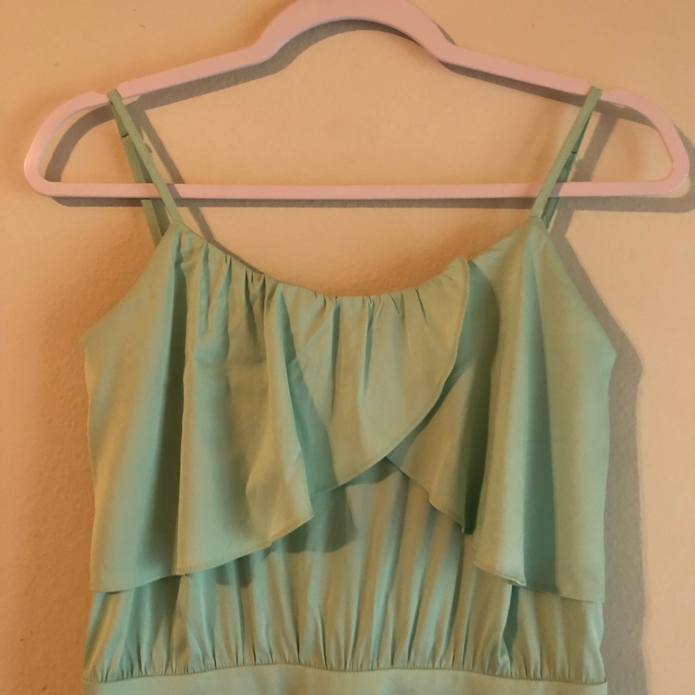 bebe Ruffled Romper in Mint Green - Picture 2 of 8
